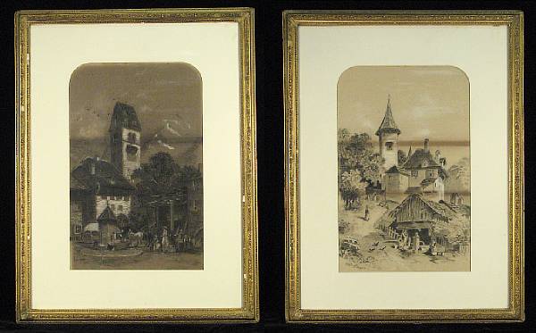 Appraisal: E A Taylor th th century A village scene of