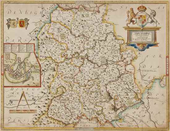 Appraisal: Saxton Christopher and Philip Lea Shropshire county map with inset