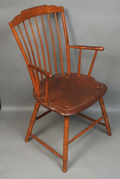 Appraisal: th Century walnut Windsor chair h Good condition EST '