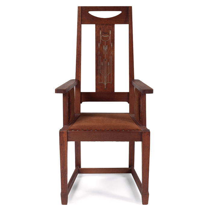 Appraisal: Stickley Brothers chair cut-out at back over a single wide