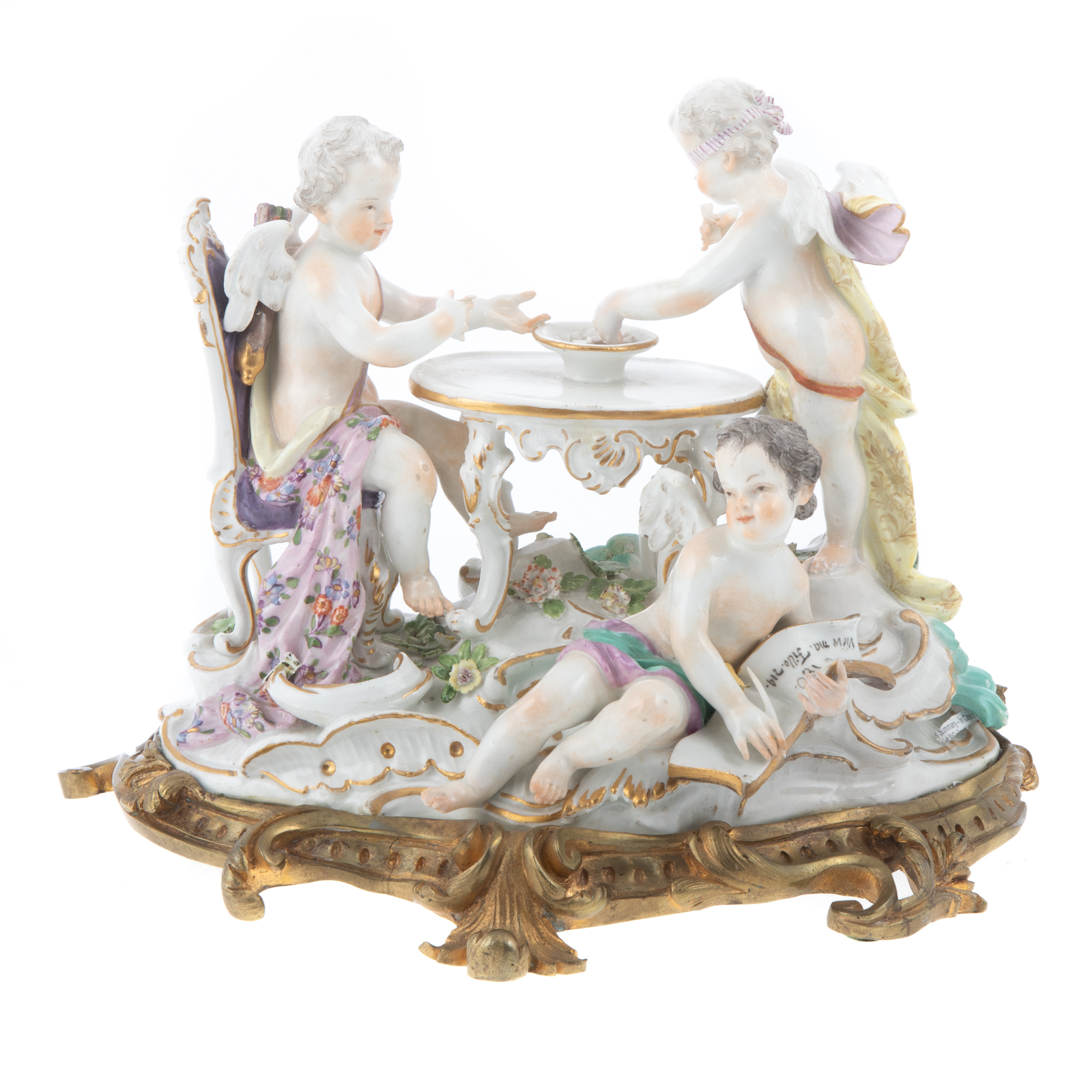 Appraisal: MEISSEN PORCELAIN BLIND MAN'S BLUFF FIGURAL GROUP th century three