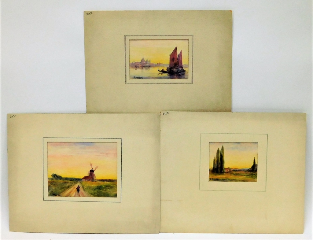 Appraisal: DOMENICO RICCITELLI WATERCOLOR PAINTINGS Italy Rhode Island - Lot includes