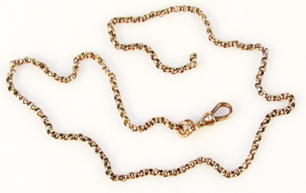 Appraisal: A longuard chain with plain links and heavy clasp end