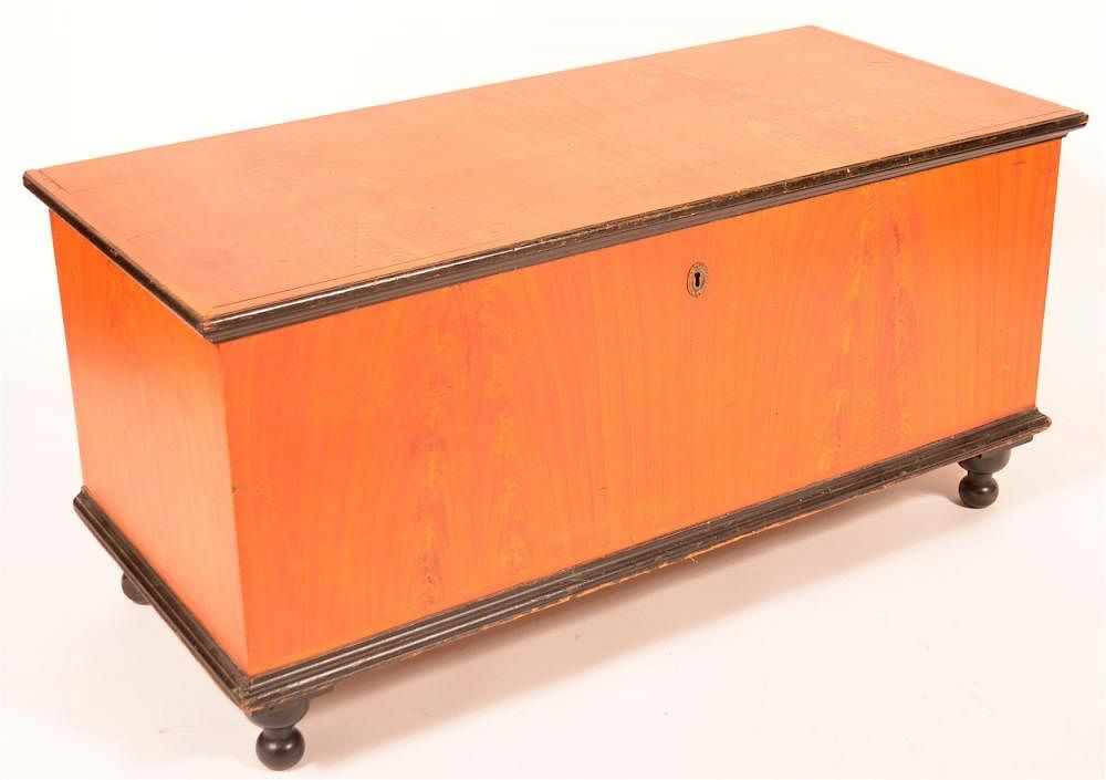 Appraisal: Pennsylvania Softwood Blanket Chest Pennsylvania Mid th Century Softwood Blanket