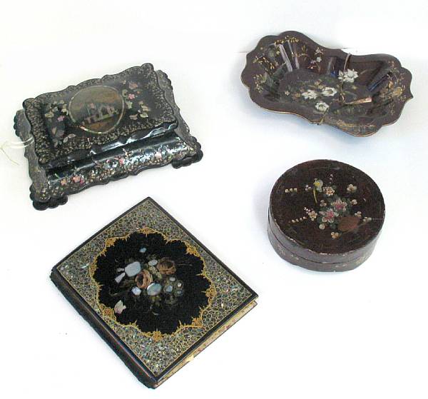 Appraisal: Decorative Arts mid th century Comprising jewelry box length in