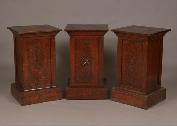 Appraisal: Lot of Red Men lodge Mission oak pedestals Solid recessed