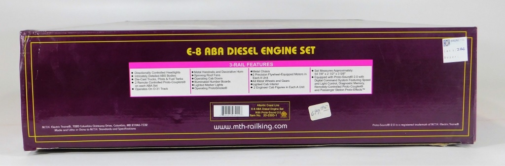 Appraisal: MTH ATLANTIC COAST LINE E ABA DIESEL ENGINE TRAIN United