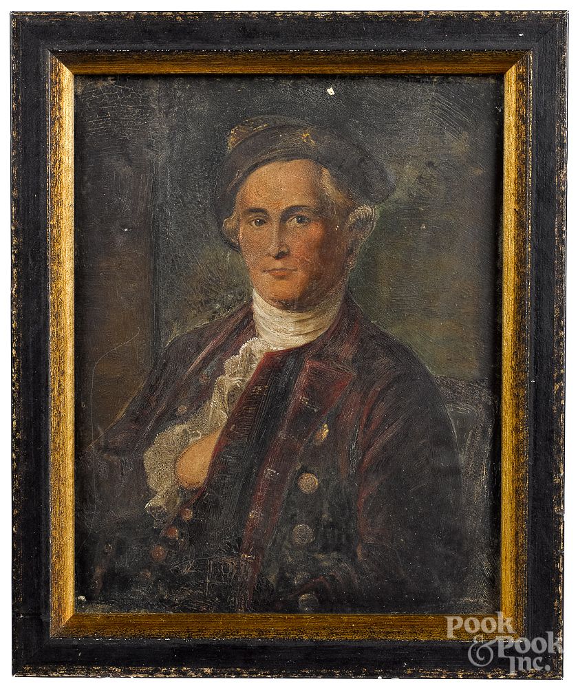 Appraisal: Oil on board portrait of Brig Gen Mordecai Gist Oil