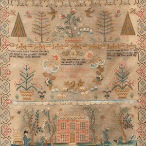 Appraisal: An English Needlework Embroidered Schoolgirl s Sampler Wrought by Mary