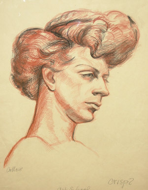 Appraisal: Dorothy Marguerit Colles PS - - Portrait of Quentin Crisp