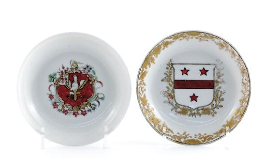 Appraisal: Chinese Export armorial saucers circa one with arms of GOODALL