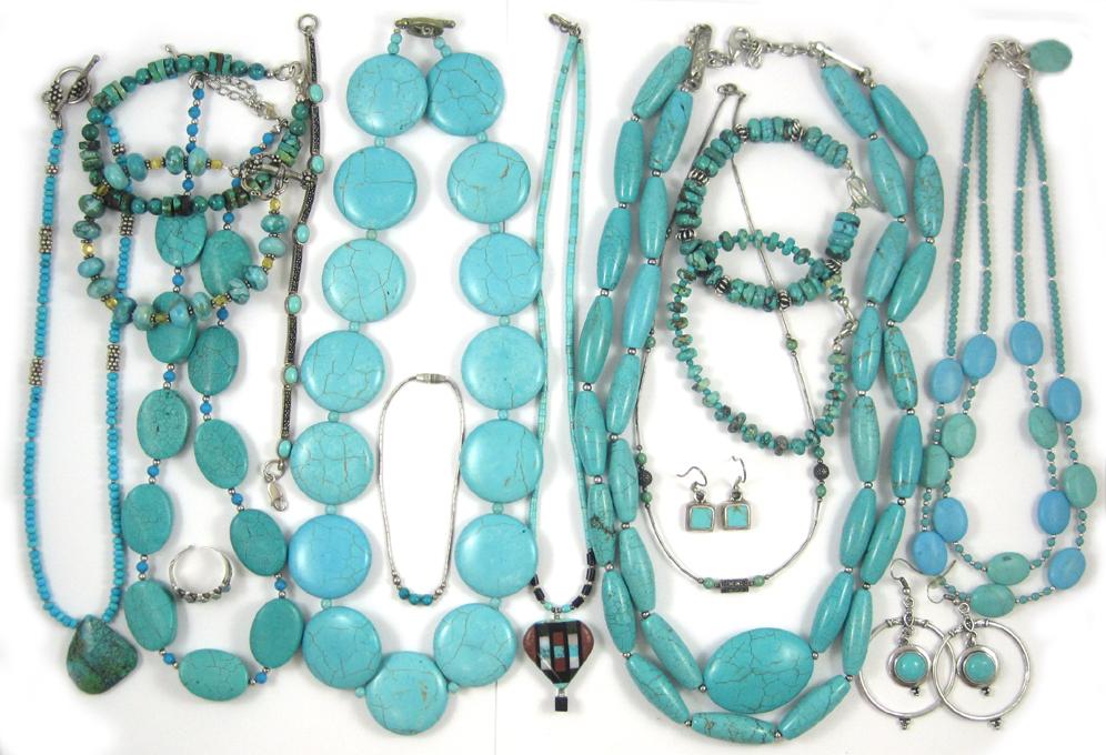 Appraisal: COLLECTION OF EIGHTEEN ARTICLES OF JEWELRY including seven necklaces six