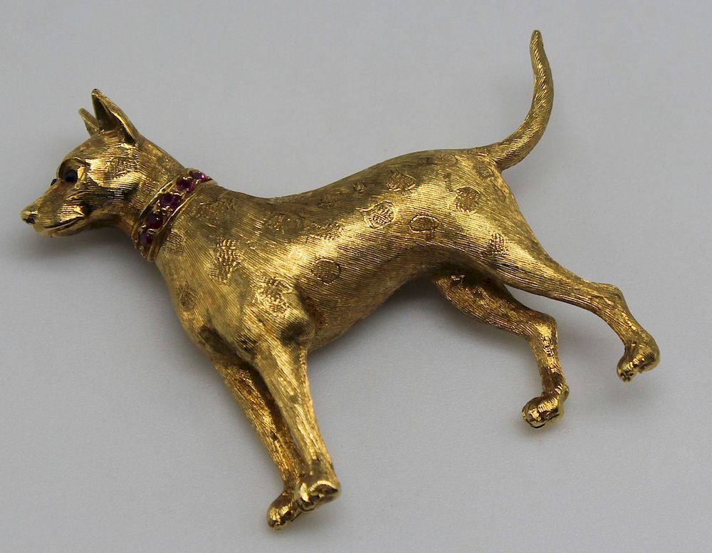 Appraisal: JEWELRY M Buccellati kt Gold Dog Brooch Mario Buccellati Italian