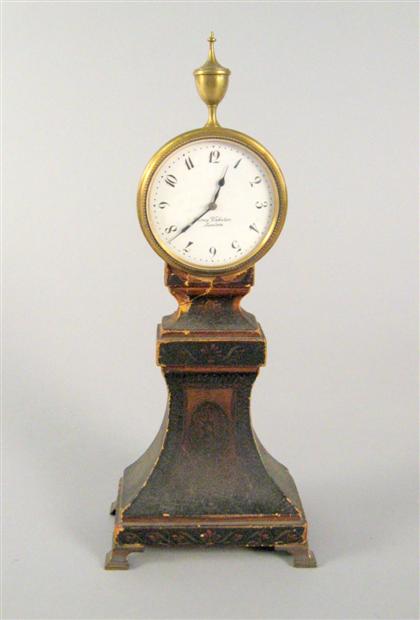 Appraisal: Small English pedestal table clock retailed by percy webster london