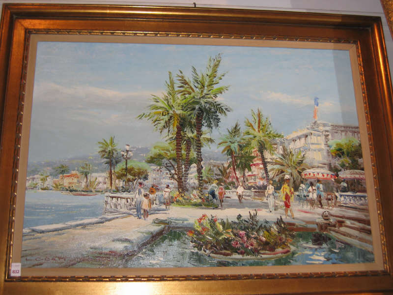 Appraisal: L CORTI ITALIAN TH CENTURY Mediterranean coastal view oil on