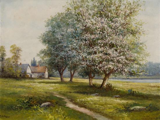 Appraisal: Matzow Frederick Am - A country landscape with house and