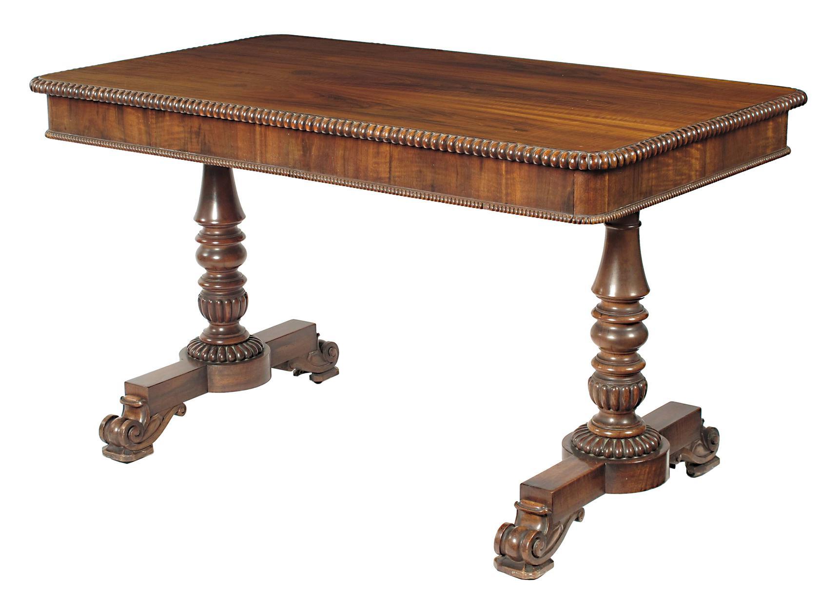 Appraisal: A George IV goncalo alves library table attributed to Gillows