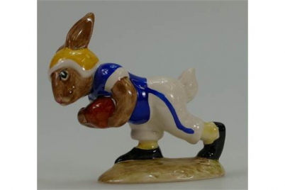 Appraisal: Royal Doulton Bunnykins figure Michigan college Touchdown DB yellow blue