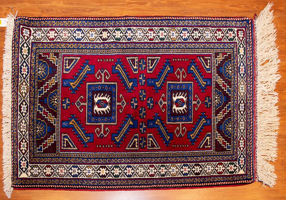 Appraisal: Turkish Konya Rug x hand knotted wool foundation Condition Appears