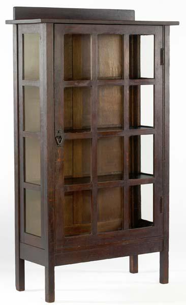 Appraisal: GUSTAV STICKLEY Single-door china cabinet no with twelve panes and