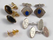 Appraisal: A mixed lot comprising a pair of silver cufflinks a