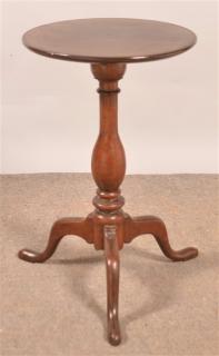 Appraisal: Queen Anne Walnut Pedestal Candlestand Circular top with molded edge