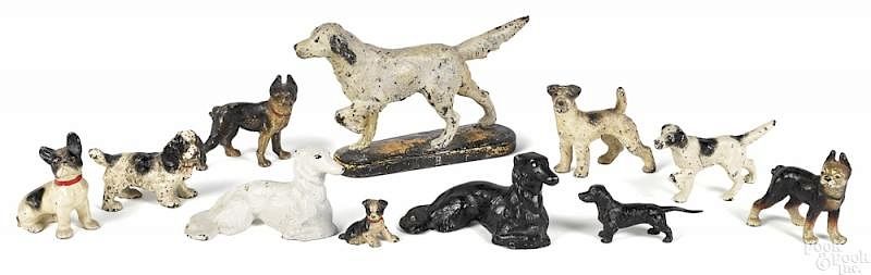 Appraisal: Collection of eleven Hubley cast iron dogs Collection of eleven