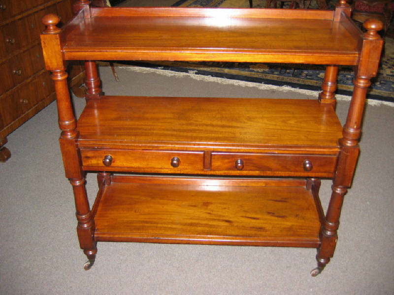 Appraisal: ANTIQUE ENGLISH MAHOGANY VICTORIAN STAND With wood gallery top above