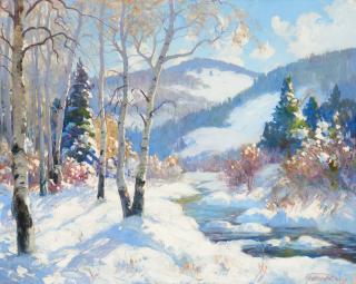 Appraisal: FREMONT ELLIS - Santa Fe Canyon Winter Haze oil on