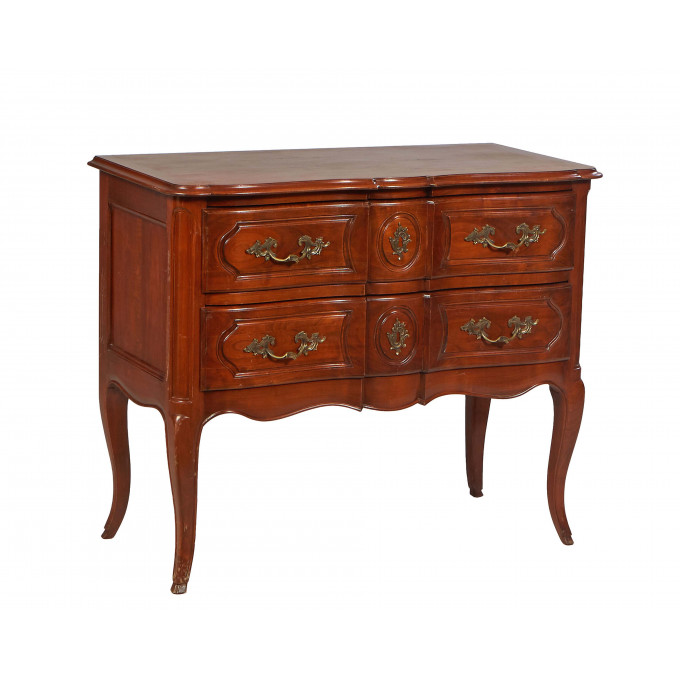 Appraisal: French Louis XV Style Carved Cherry Commode th c the