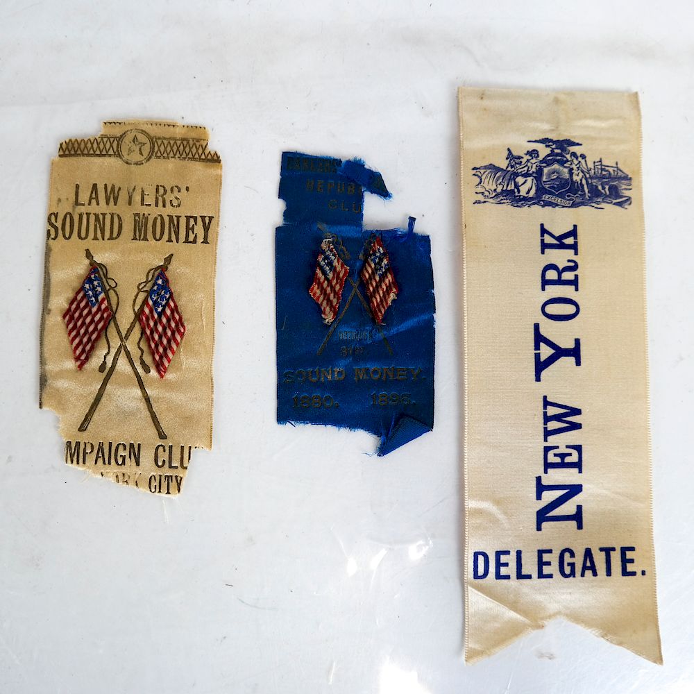 Appraisal: Lot of Sound Money Republican Ribbons Sound Money Campaign Club