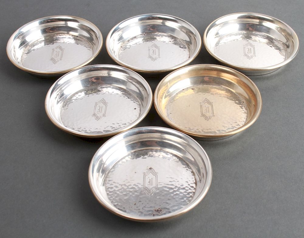 Appraisal: Webster Sterling Silver Circular Nut Trays Set Set of six