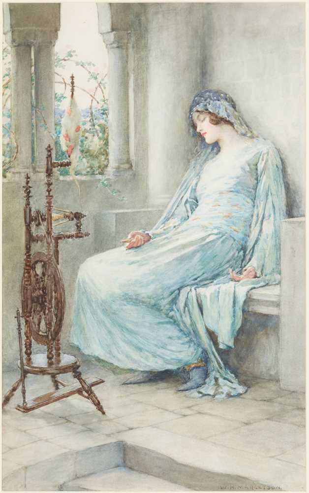 Appraisal: WILLIAM HENRY MARGETSON BRITISH - REVERIE Signed watercolour cm x