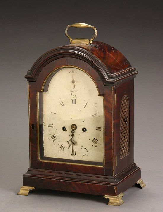 Appraisal: George III Brass Mounted Mahogany Striking Bracket Clock Dial Signed