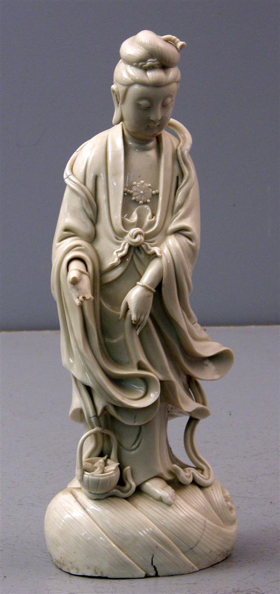 Appraisal: th century blanc de chine oriental figure with a basket