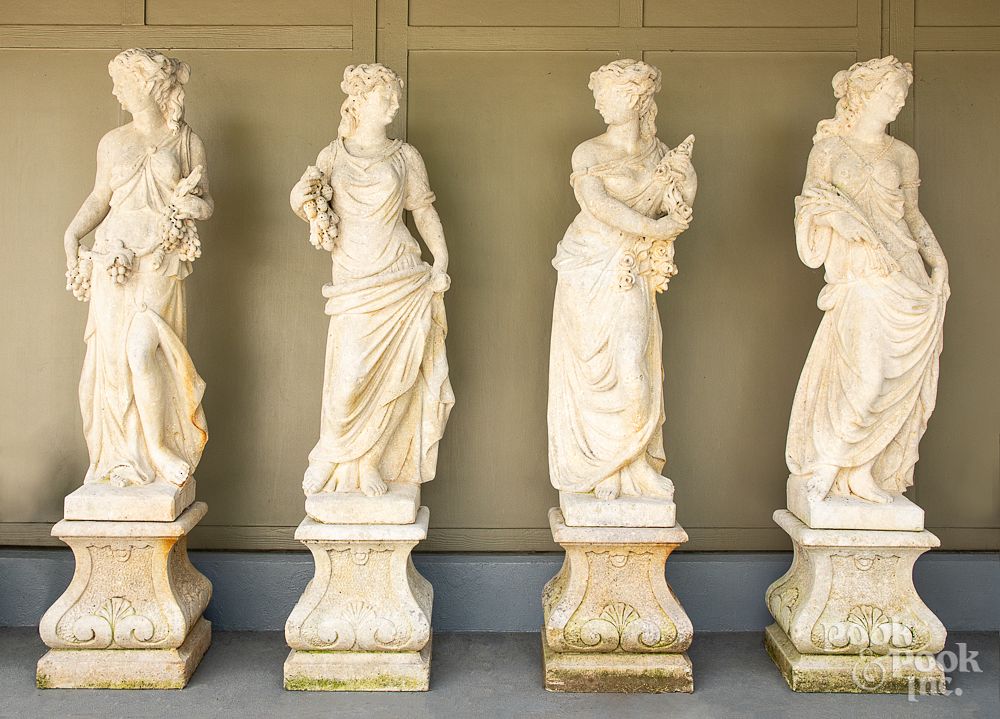 Appraisal: Set of four garden statues of the four seasons Set