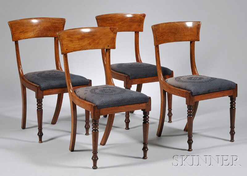 Appraisal: Set of Six English Classical Mahogany Dining Chairs with upholstered