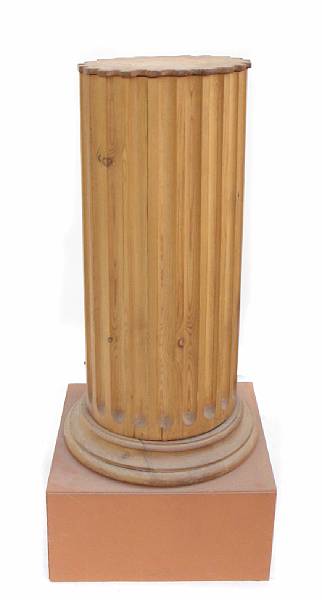 Appraisal: A Neoclassical style fluted pine pedestal height in width of