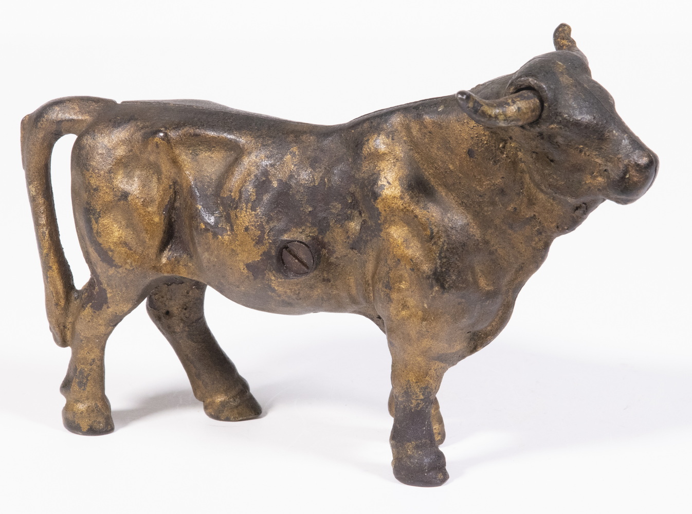 Appraisal: CAST IRON BULL FORM MECHANICAL BANK Early th c Iron