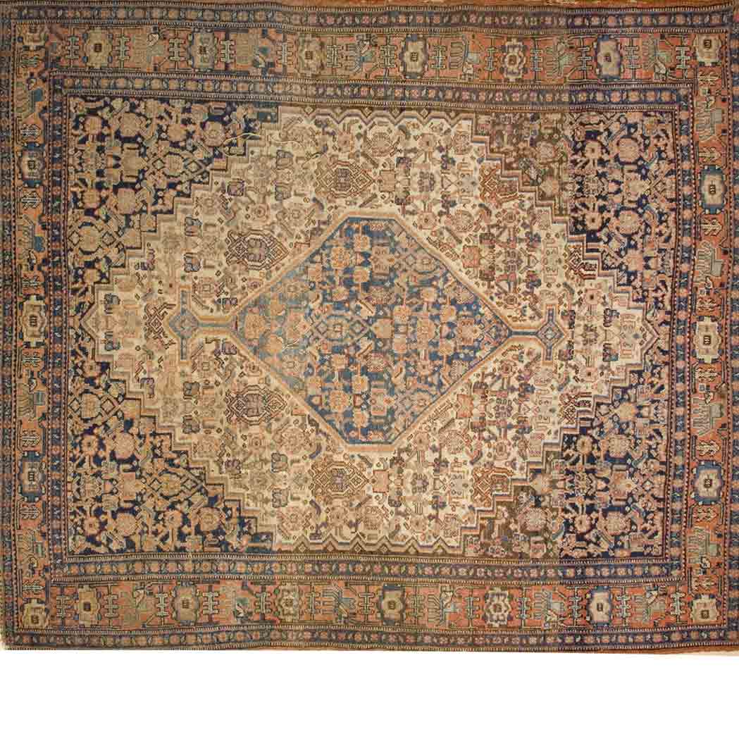 Appraisal: Sehna Rug Northwest Persia circa The central hexagonal pole medallion