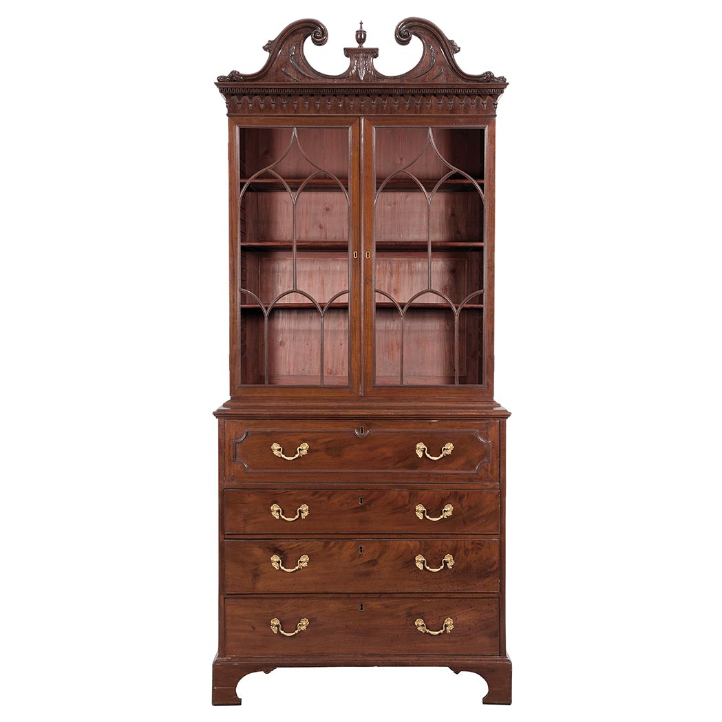 Appraisal: George III Mahogany Secretaire Bookcase Circa In two parts the