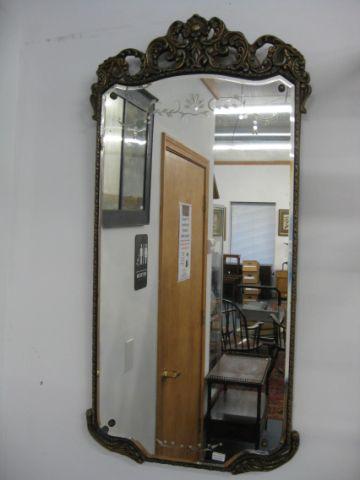 Appraisal: Antique Mirror fine intaglio cut rococo trim approx x