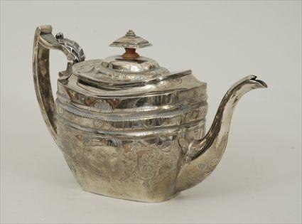 Appraisal: George III Silver Teapot London maker's mark of Simon Harris