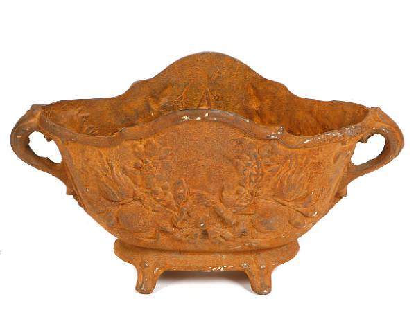 Appraisal: A cast iron jardiniere height in width in depth in