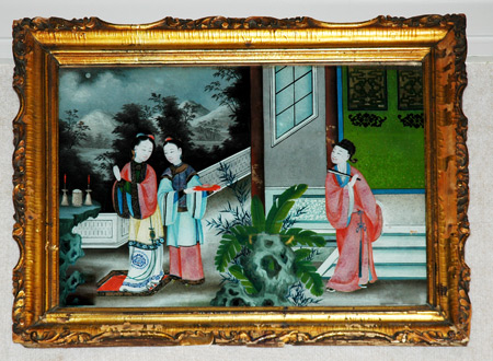 Appraisal: Framed Chinese Export Reverse Painting on Glass Estimate -