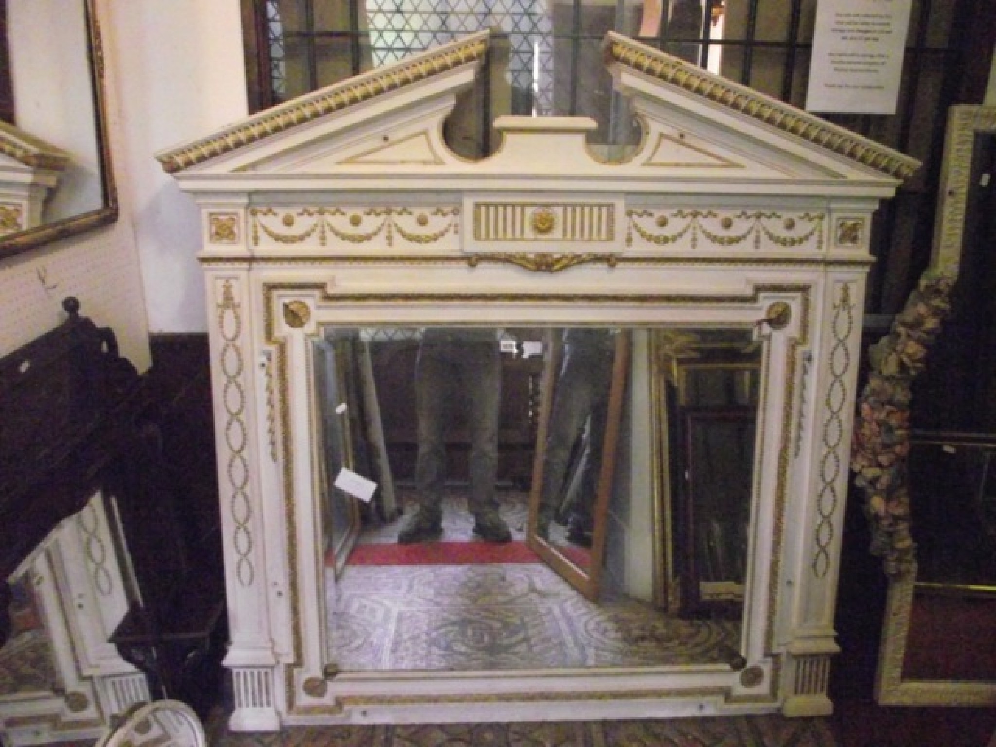 Appraisal: A large th century overmantle mirror of rectangular form the