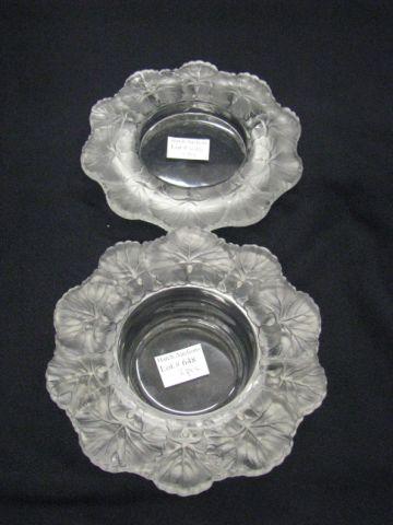 Appraisal: pcs Lalique French Crystal leaf decor bowl dish