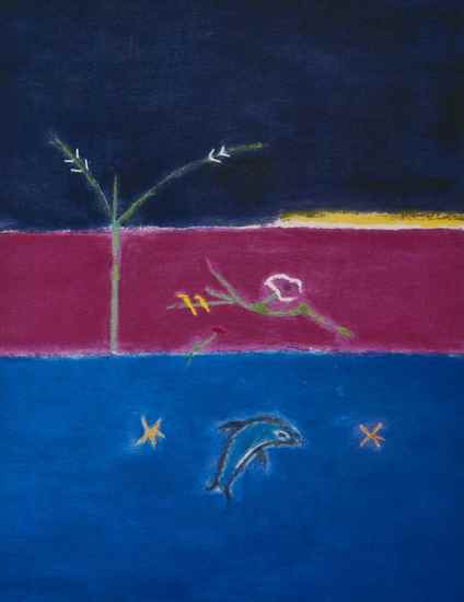 Appraisal: Craigie Aitchison - Dolphin silkscreen printed in colours signed and