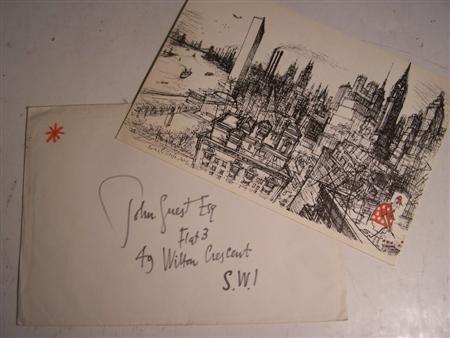 Appraisal: Searle Ronald A christmas card designed by Ronald Searle with