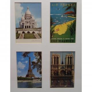 Appraisal: Framed French Tourist Memorabilia Framed French Tourist Memorabilia